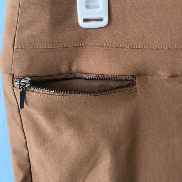 Violets & Roses Camel Ruthy Solid zipper stretchy boot cut pull on pants Sz 8/29 - Picture 4 of 10